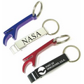 Deluxe Plain Aluminum Can and Bottle Opener w/ Key Ring (Large Quantities)